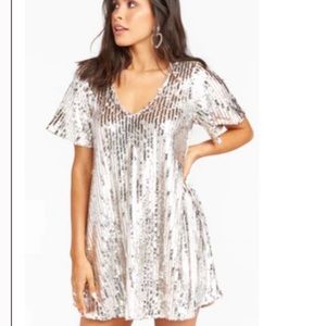 Show Me your Mumu Short Sleeve Sequin Tunic Mini Dress